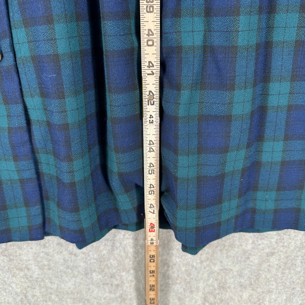 VTG Jessica Howard Tartan Plaid Dress 16 Green Blue Velvet Collar Equestrian - Picture 4 of 7